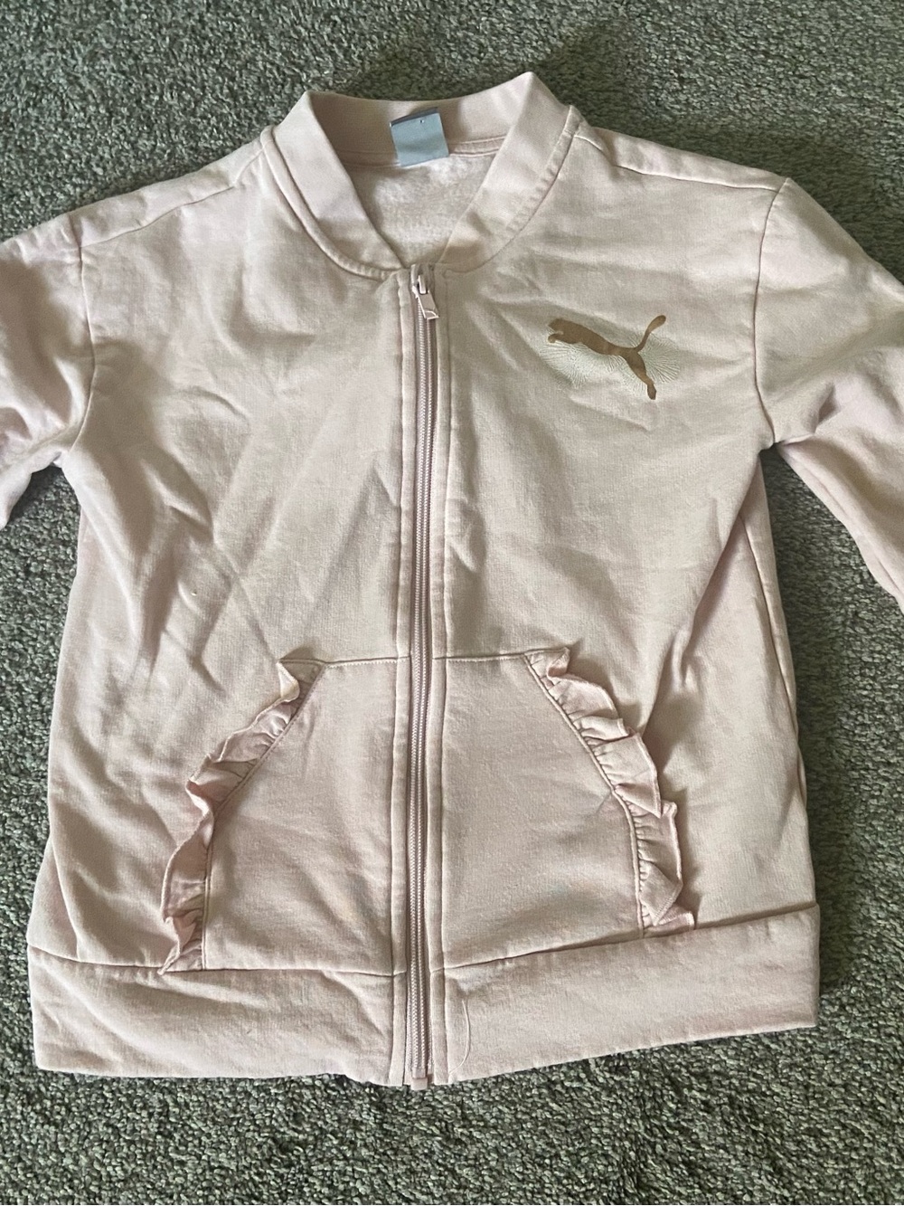 Girl’s Puma Light Pink Zip-Up Sweatshirt
